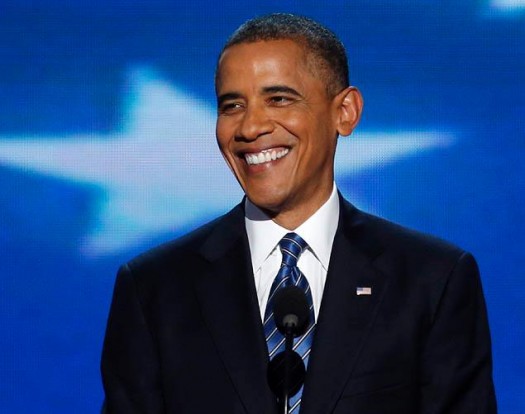 President Obama Smiling At 2012 DNC