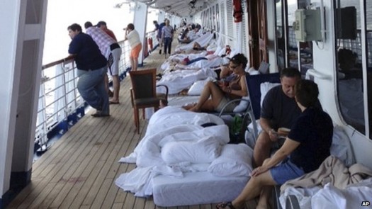 Carnival Triumph Cruise Line Passengers On Deck