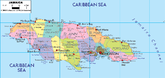 Map Of Jamaica
